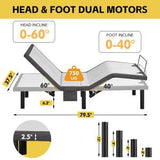Split King Adjustable Bed Frame With Massage USB Ports - Restanew - Omega Lifestyles