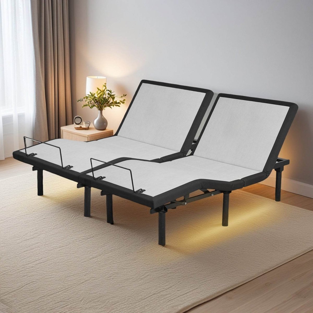 Split King Adjustable Bed Frame With Massage USB Ports - Restanew - Omega Lifestyles