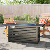 Steel Propane Outdoor Fire Pit Table With Lid - Restanew - Omega Lifestyles