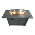Steel Rectangular Propane Fire Pit Table With Lid - Restanew - Omega Lifestyles