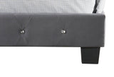 Transitional Gray Velvet King Bed Frame with Foam Upholstery - Restanew - Omega Lifestyles