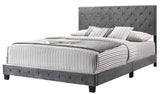 Transitional Gray Velvet King Bed Frame with Foam Upholstery - Restanew - Omega Lifestyles