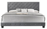 Transitional Gray Velvet King Bed Frame with Foam Upholstery - Restanew - Omega Lifestyles