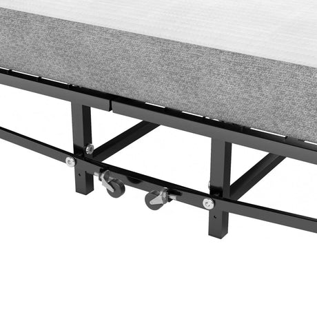 Twin Folding Metal Bed Frame With High Density Foam Mattress - Omega Lifestyles
