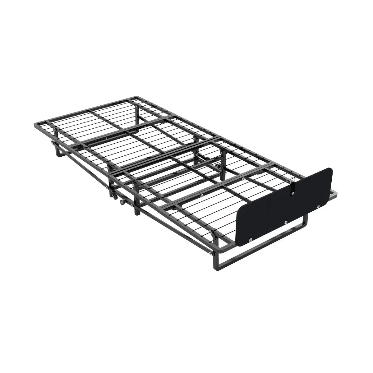 Twin Folding Metal Bed Frame With High Density Foam Mattress - Omega Lifestyles