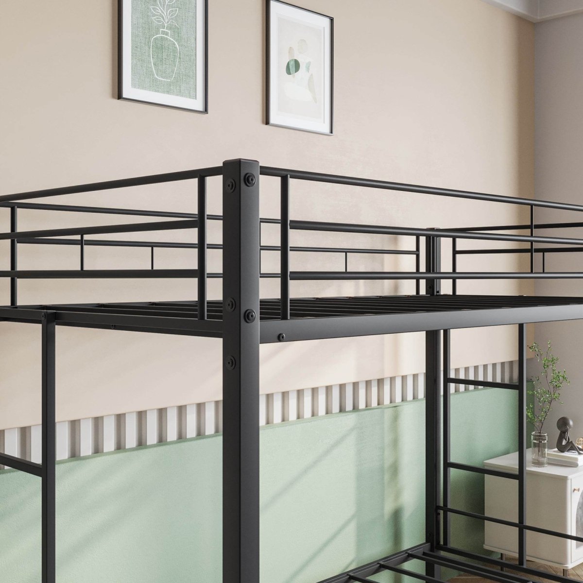 Twin Metal Bunk Bed Frame With Slatted Support - Restanew - Omega Lifestyles