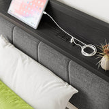 Twin Metal Wood Bed Frame With Storage Headboard Charging - Restanew - Omega Lifestyles