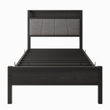 Twin Metal Wood Bed Frame With Storage Headboard Charging - Restanew - Omega Lifestyles