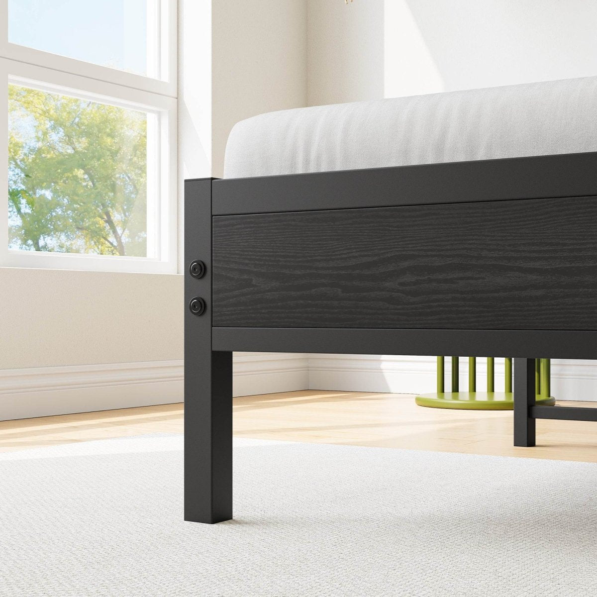 Twin Metal Wood Bed Frame With Storage Headboard Charging - Restanew - Omega Lifestyles