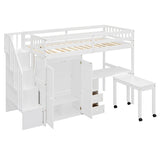 Twin Multifunctional Loft Bed With Storage Desk Drawers - Sleep Galleria