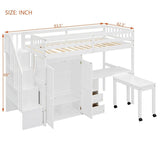 Twin Multifunctional Loft Bed With Storage Desk Drawers - Sleep Galleria