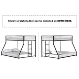 Twin Over Full Metal Bunk Bed With Ladder and Guardrails - Restanew - Omega Lifestyles