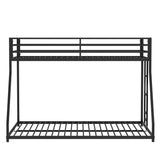 Twin Over Full Metal Bunk Bed With Ladder And Guardrails - Restanew - Omega Lifestyles