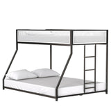 Twin Over Full Metal Bunk Bed With Ladder and Guardrails - Restanew - Omega Lifestyles