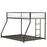 Twin Over Full Metal Bunk Bed With Ladder and Guardrails - Restanew - Omega Lifestyles