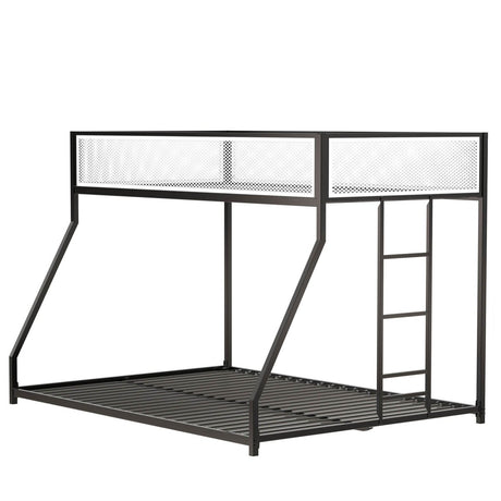 Twin Over Full Metal Bunk Bed With Ladder and Guardrails - Restanew - Omega Lifestyles