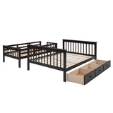 Twin - Over - Full Solid Wood Stairway Storage Bunk Bed - Restanew - Omega Lifestyles