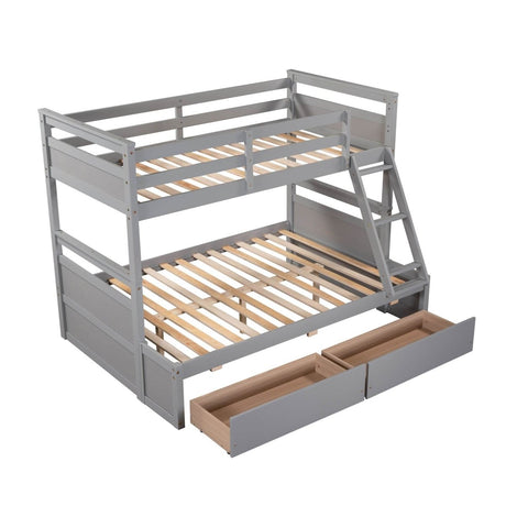 Twin - Over - Full Solid Wood Storage Bunk Bed - Restanew - Omega Lifestyles
