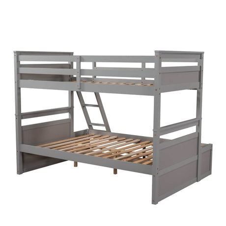 Twin - Over - Full Solid Wood Storage Bunk Bed - Restanew - Omega Lifestyles