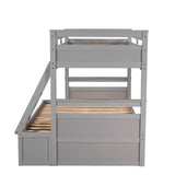 Twin - Over - Full Solid Wood Storage Bunk Bed - Restanew - Omega Lifestyles