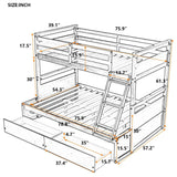 Twin - Over - Full Solid Wood Storage Bunk Bed - Restanew - Omega Lifestyles