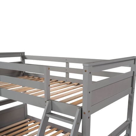 Twin - Over - Full Solid Wood Storage Bunk Bed - Restanew - Omega Lifestyles
