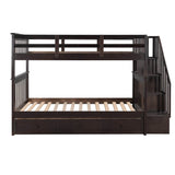 Twin Over Twin Solid Wood Bunk Bed With Drawers - Restanew - Omega Lifestyles