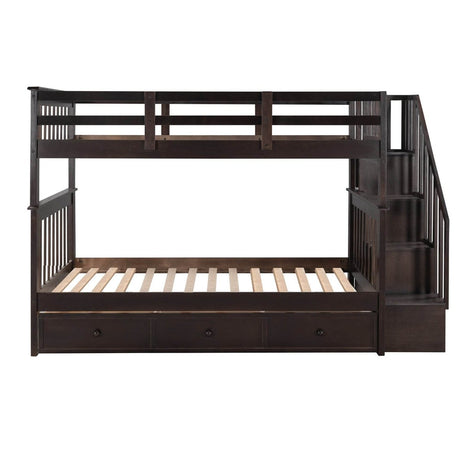 Twin Over Twin Solid Wood Bunk Bed With Drawers - Restanew - Omega Lifestyles
