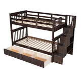 Twin Over Twin Solid Wood Bunk Bed With Drawers - Restanew - Omega Lifestyles