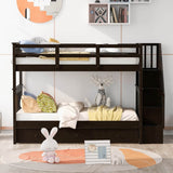 Twin Over Twin Solid Wood Bunk Bed With Drawers - Restanew - Omega Lifestyles