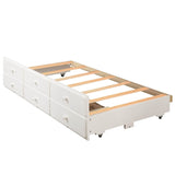 Twin Over Twin Solid Wood Bunk Bed With Trundle Drawers - Restanew - Omega Lifestyles