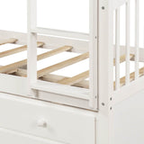 Twin Over Twin Solid Wood Bunk Bed With Trundle Drawers - Restanew - Omega Lifestyles