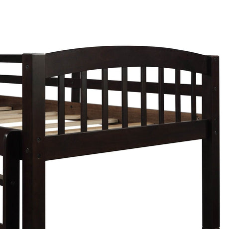 Twin - Over - Twin Solid Wood Espresso Bunk Bed With Trundle - Restanew - Omega Lifestyles