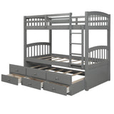 Twin - Over - Twin Solid Wood Trundle Bunk Bed With Drawers - Restanew - Omega Lifestyles