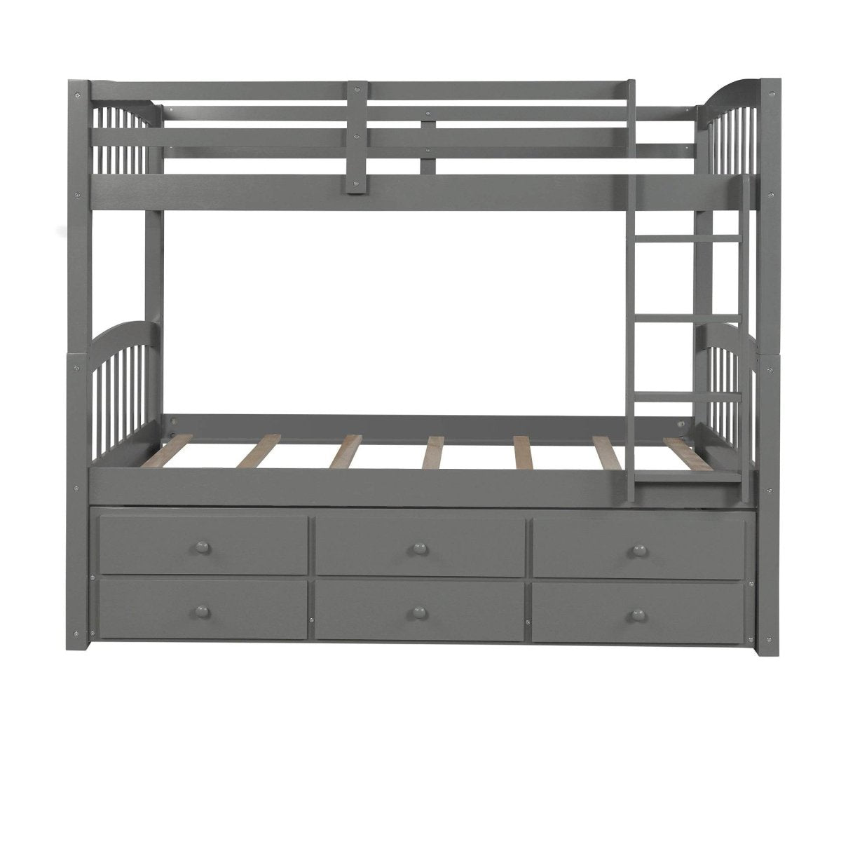 Twin - Over - Twin Solid Wood Trundle Bunk Bed With Drawers - Restanew - Omega Lifestyles