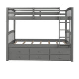 Twin - Over - Twin Solid Wood Trundle Bunk Bed With Drawers - Restanew - Omega Lifestyles