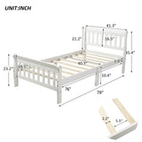 Twin Solid Wood Minimalist Platform Bed Frame With Headboard - Restanew - Omega Lifestyles