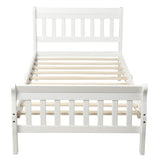 Twin Solid Wood Minimalist Platform Bed Frame With Headboard - Restanew - Omega Lifestyles