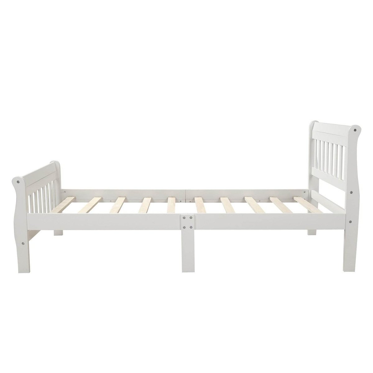 Twin Solid Wood Minimalist Platform Bed Frame With Headboard - Restanew - Omega Lifestyles
