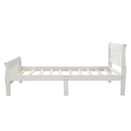 Twin Solid Wood Minimalist Platform Bed Frame With Headboard - Restanew - Omega Lifestyles