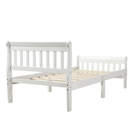 Twin Solid Wood Minimalist Platform Bed Frame With Headboard - Restanew - Omega Lifestyles