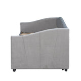 Upholstered Twin Daybed With Trundle And Wood Slats - Sleep Galleria