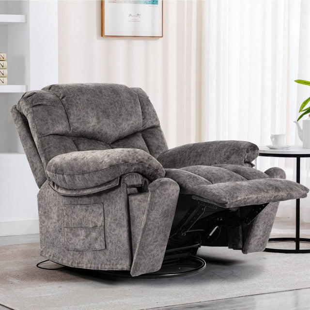 Velvet Manual Recliner Chair With Massage Heating - Omega Lifestyles