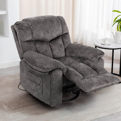 Velvet Manual Recliner Chair With Massage Heating - Restanew - Omega Lifestyles