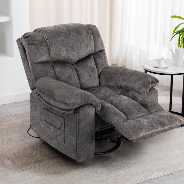 Velvet Manual Recliner Chair With Massage Heating - Omega Lifestyles