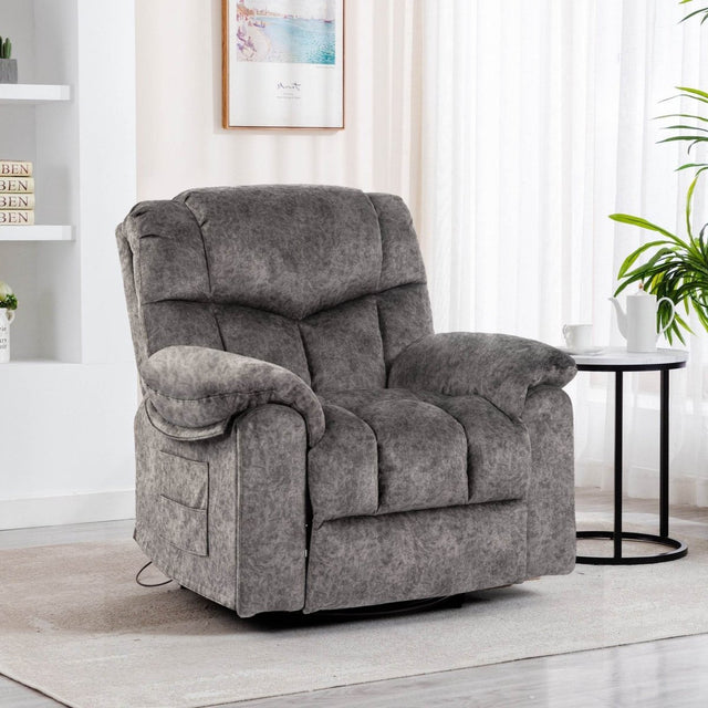 Velvet Manual Recliner Chair With Massage Heating - Omega Lifestyles