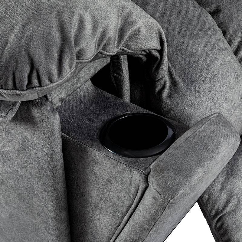 Velvet Manual Recliner Chair With Massage Heating - Restanew - Omega Lifestyles