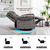 Velvet Manual Recliner Chair With Massage Heating - Restanew - Omega Lifestyles