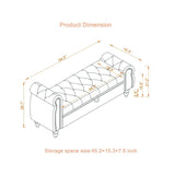 Velvet Upholstered Tufted Bed Bench With Storage - Sleep Galleria