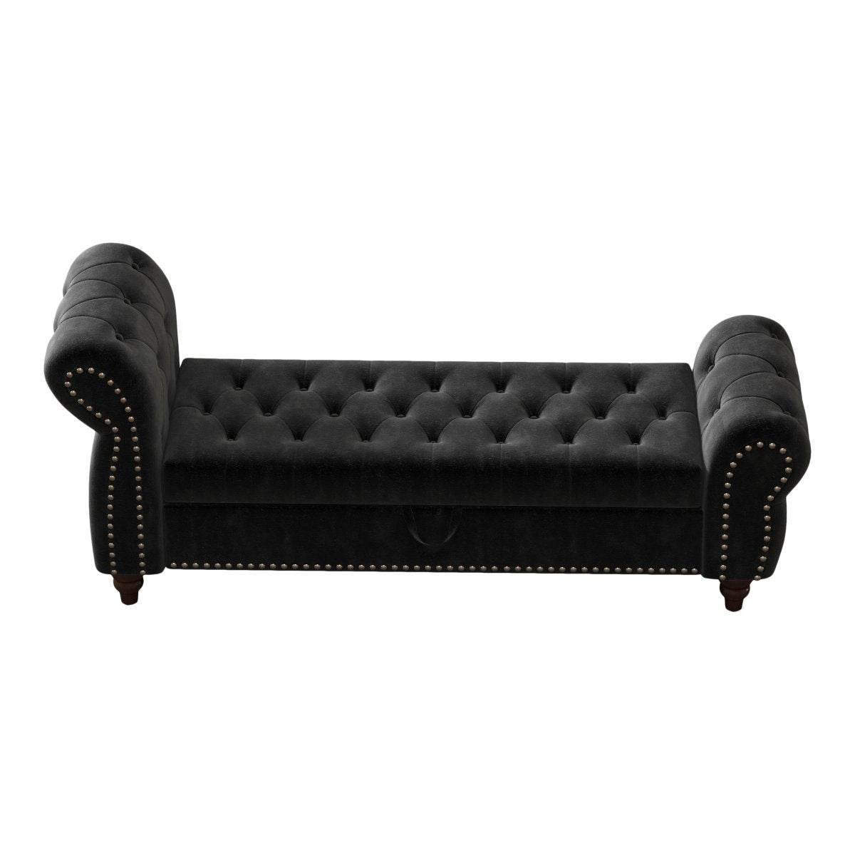 Velvet Upholstered Tufted Bed Bench With Storage - Sleep Galleria
